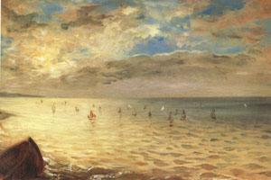 Eugene Delacroix The Sea at Dieppe (mk05) Sweden oil painting art